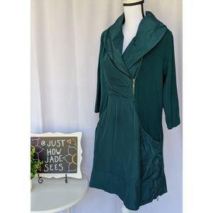 GINA LAURA COLLECTION Teal Half Zip Top Pockets